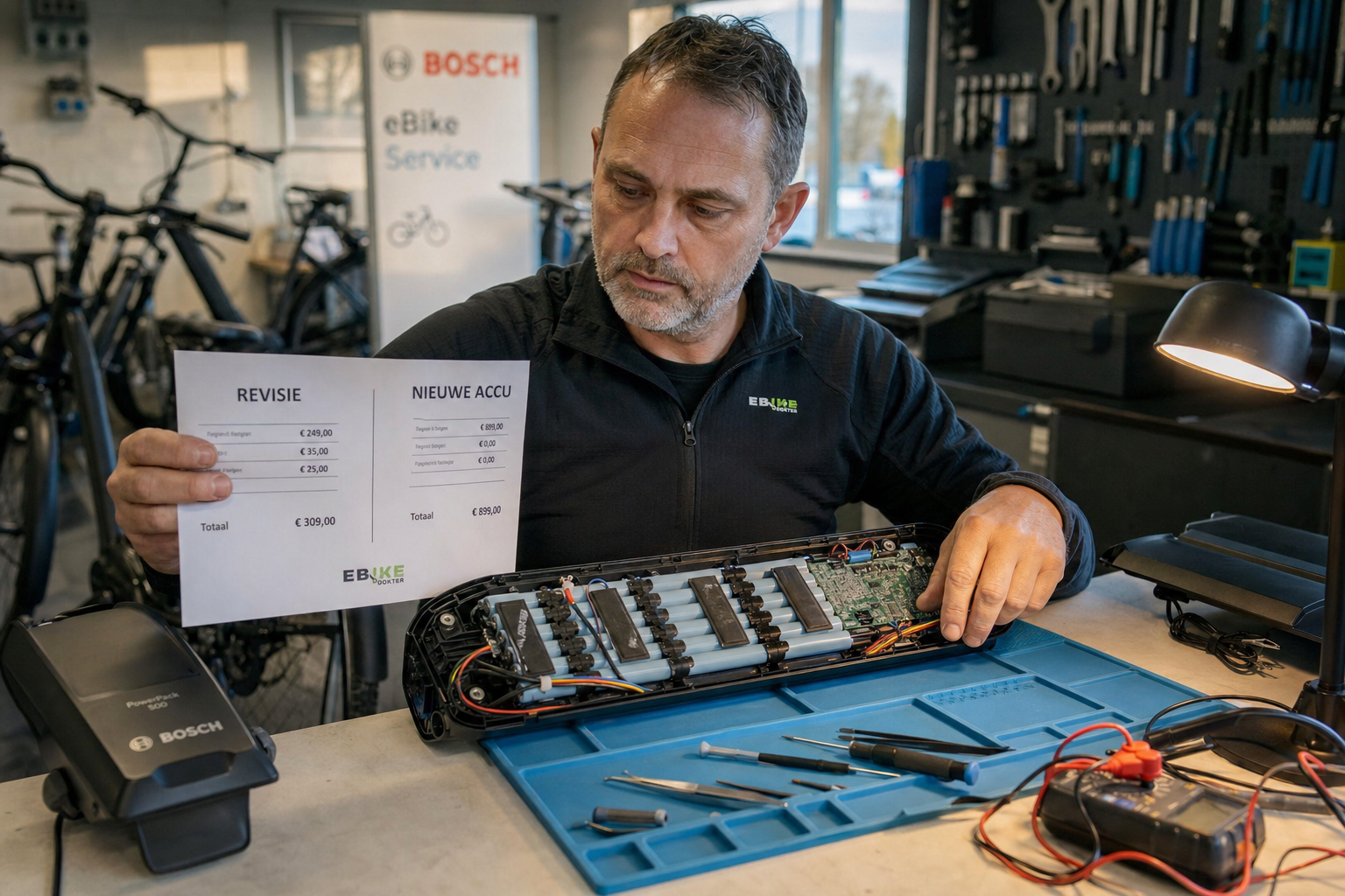 Bosch fietsaccu revisie en vervanging kosten vergelijking